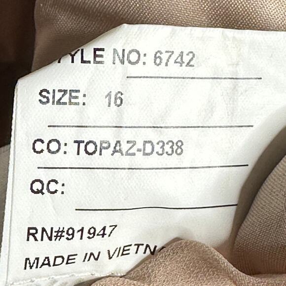 After Six Womens Dress Size 16 Topaz Tan Sequin Maxi Bridsemaid NWT - Picture 8 of 8